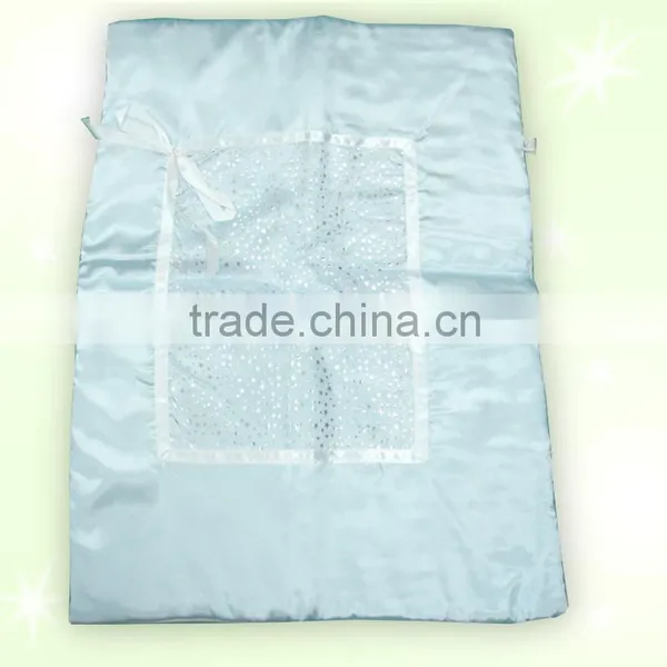 Handmade 100% Polyester Satin Lace Baby Blanket