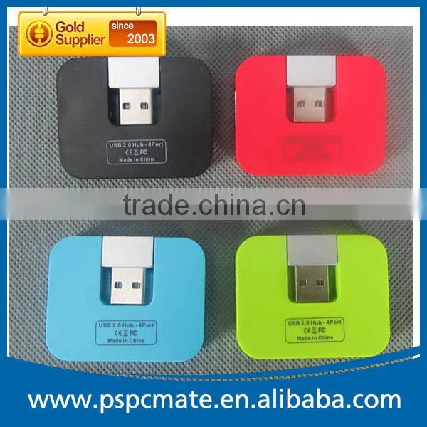 No Cable Mini Square Slim Usb 2.0 Hub 4 Port for Laptop photo-2