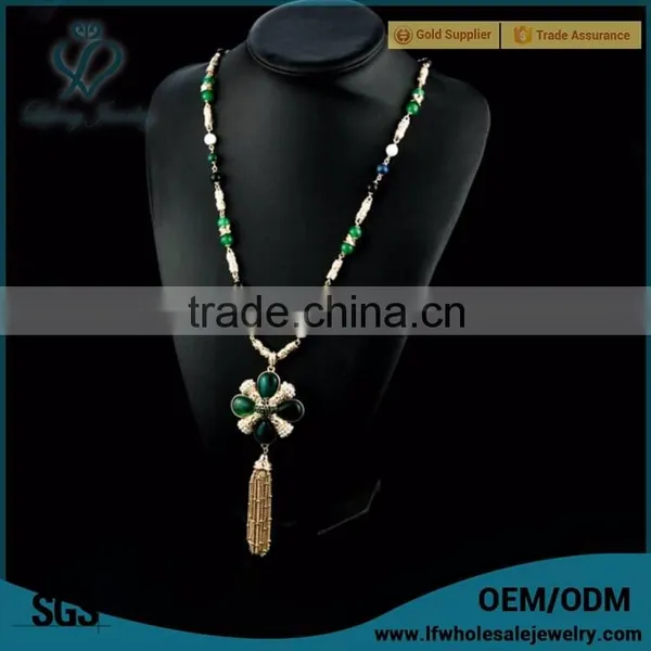 Latest Design Beautiful Bali Neon Tassel Necklace Long Set