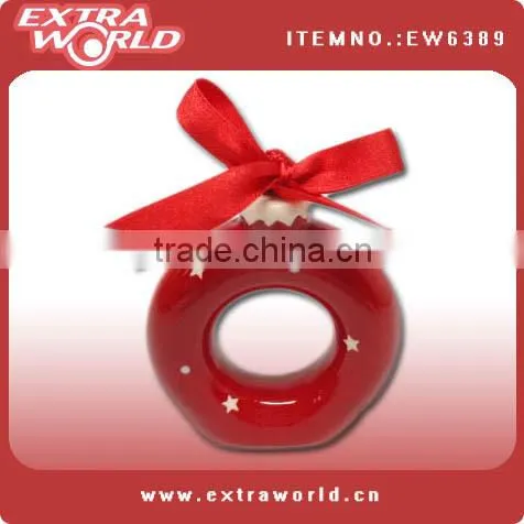 Christmas Hanging Napkin Ring With Ribbon