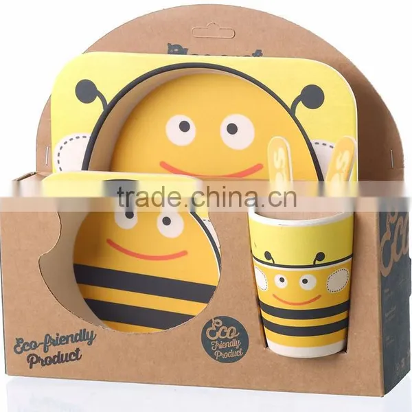 2016 Hot Sales Bamboo Fiber Kids Eco-friendly Dinner Sets Cartoon Shape photo-4