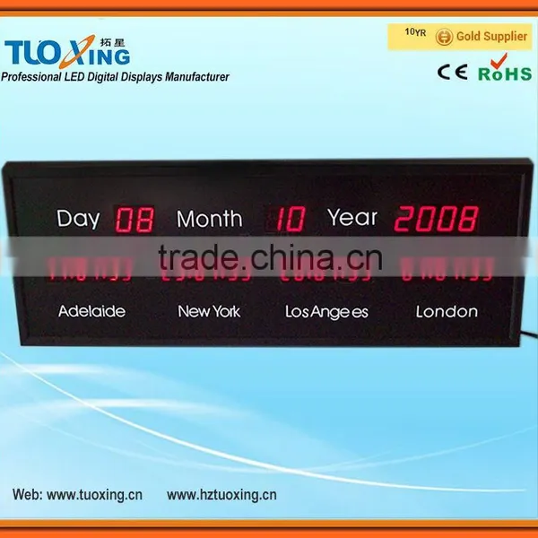 Good Quality LED Large Multiple Time Zone Clock