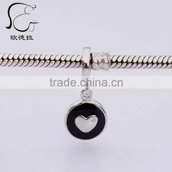 Natural Pave Silver Diamond Initial Pendant photo-2