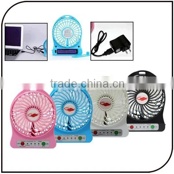 Portable Usb Fan With Strong Wind Rechargeable Electric Mini Usb Fan With Flashlight and Adjustable Speed