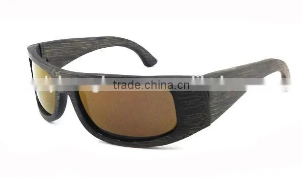 Newest Sport Bamboo Suglasses High Quality Polarized Blue Mirror Lens photo-2