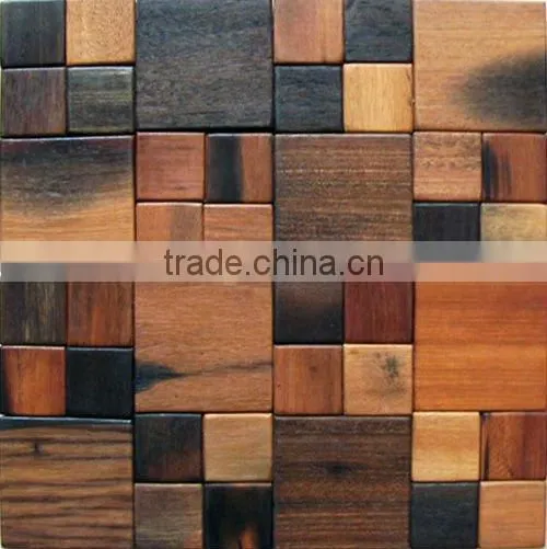 HMK4 European Style Wood Mosaic Artwork Wall Tile