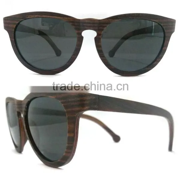 New Design Super Thinner Curved End Piece Wood Material Polarized Sunglasses Wholesale in China Factory