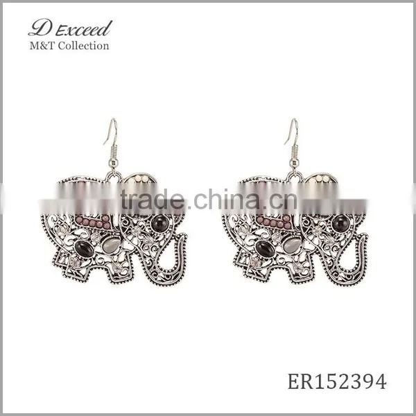 New Designs Women's Vintage Jewellery Earrings Elephant Piercing Gold Plating Drop Earrings photo-5