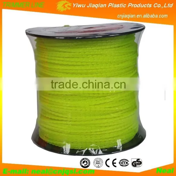 Yahu Brand Spool 5LBS Square Twist Shape Light Yellow Colored Mowing Line Grass Trimmer Accessories Nylon Grass Trimmer Line