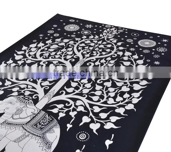 100% Cotton Mandala Bed Cover Psychedelic Tapestry Hippy Throw Indian Wall Hanging Bohemian Tapestry Wholesale Jaipur photo-2