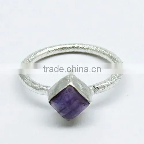 Square Shape Purple Amethyst 925 Sterling Silver Ring, Silver Jewelry Wholeseller, 925 Sterling Silver Jewelry photo-2