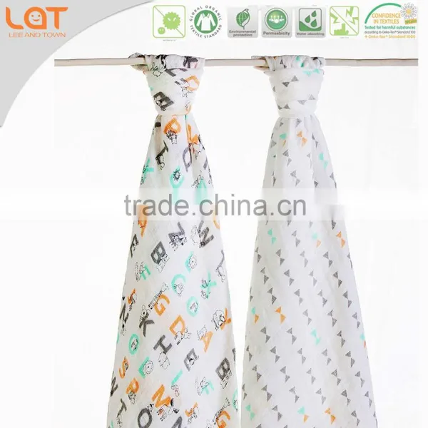 LAT Pre-washed 100% Cotton Muslin Swaddles
