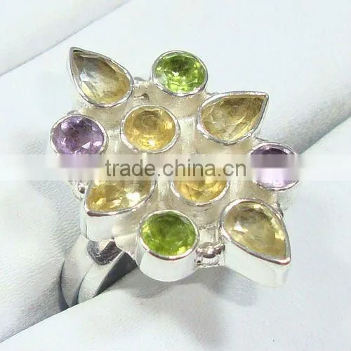 Silver Ring, Citrine Ring, 925 Silver Ring