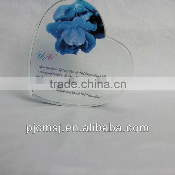 2015 Classical Wholesale Heart Shape Crystal With Customized Logo For Wedding Centerpieces photo-4
