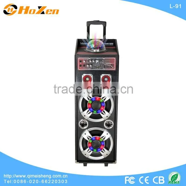 Dual 10" Rechargeable Trolley Speaker PA System With Bluetooth & Disco Light