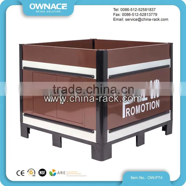 Colorful Supermarket Wire Promotional Display Stand Dump Bin