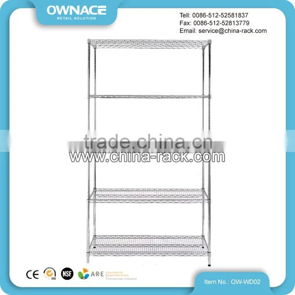 NSF Adjustable Boltless Chrome Plated Wire Shelving System photo-2