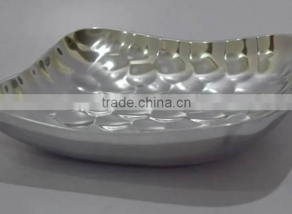 Aluminium Hammered Metal Square Bowl photo-4