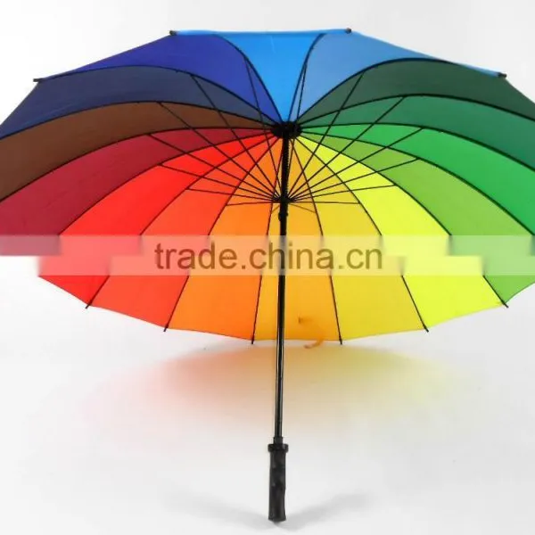 16k Deluxe Bright Color Rainbow Umbrella photo-5