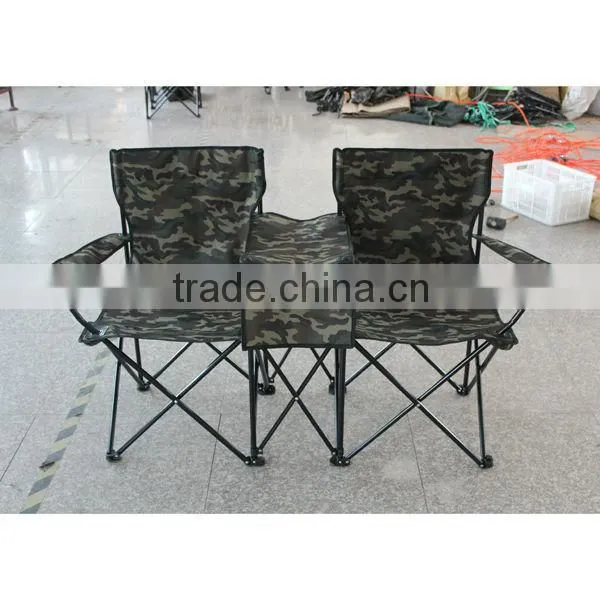 Folding Double Camping Chair With Umbrella and Cooler Table photo-6
