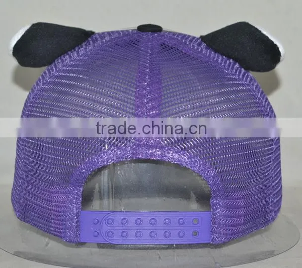 Guangzhou Hat Factory Professional Custom 100% Cotton Cute Cartoon Hippo Shape Trucker Cap photo-3