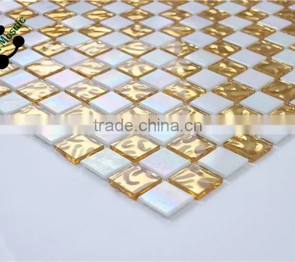 SMG06 Mosaic Designs Pictures Self Adhesive Mosaic Gold Glass Mosaic photo-4