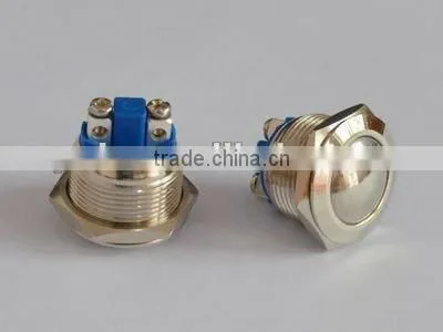 Short-Length Momentary Push Button Switch (Dia.19mm) Domed Head With Screw Terminal