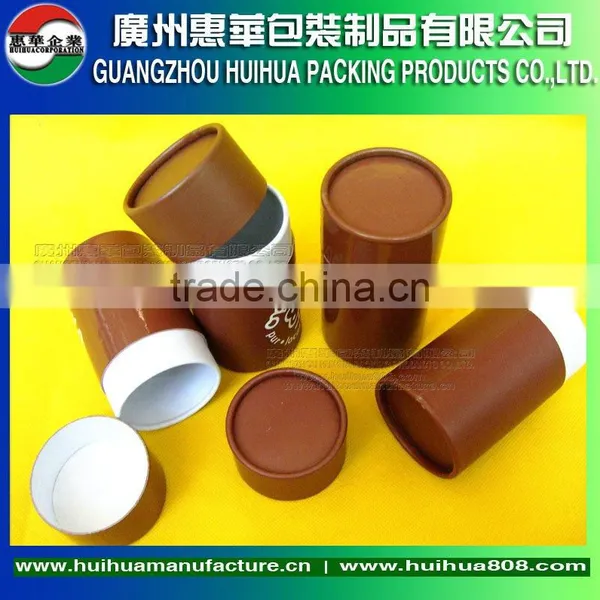 Recyclable Organic Coffee Herbal Tea Round Paper Tube Packaging Can
