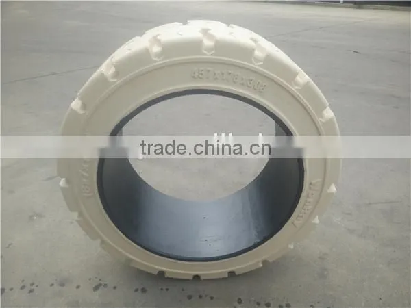Battery Forklift Truck Tyre 533.4x203.2x381mm Press on Front Wheel Solid Tyre 21*8*15 photo-5