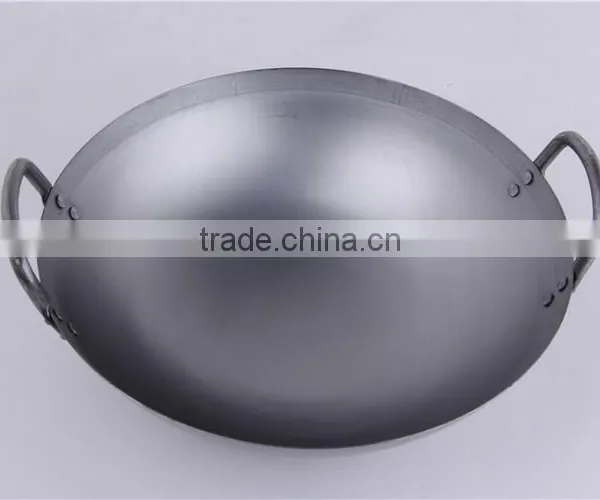 Hand Hammered 12 13 14 15 16 Inch Coating Carbon Steel Wok photo-4