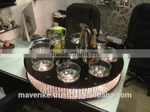 Black Crystal Lazy Susan/black Dining Lazy Susan/ Banquet Lazy Susan photo-3
