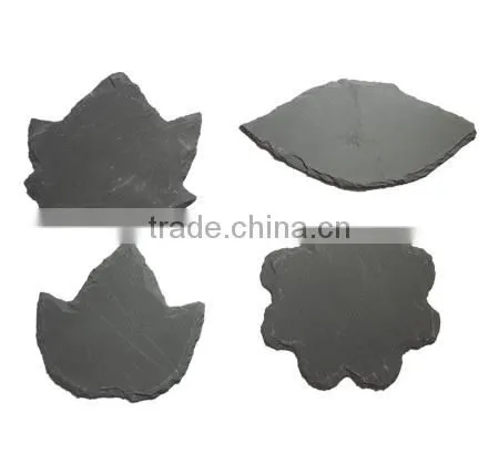 10X10CM Set/4 Slate Placemat/black Natural Stone Placemat and Coaster photo-5