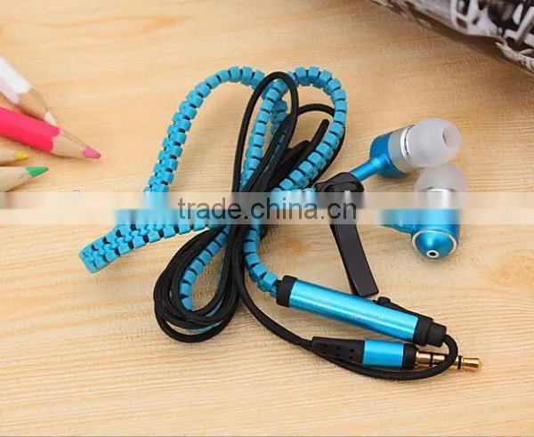 Creative Zipper Metal Earphone OEM Luminous Earphones photo-4