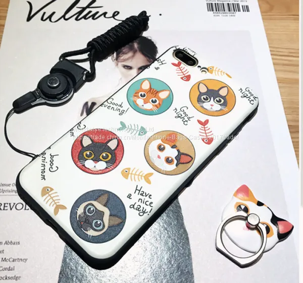 Cartoon Cell Phone Case Silicone Mobile Phone Cases for IPhone7/7Plus/6/6s/6plus/6splus With Finger Ring Stand Holder photo-4