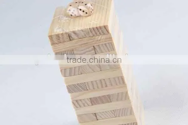 48PC Wooden /Stack Game With Three Dice Building Block/Board Game photo-4