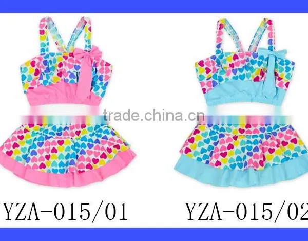 Baby 2 Piece Swimsuit Rainbow Heart Girls Bathing Suit photo-6