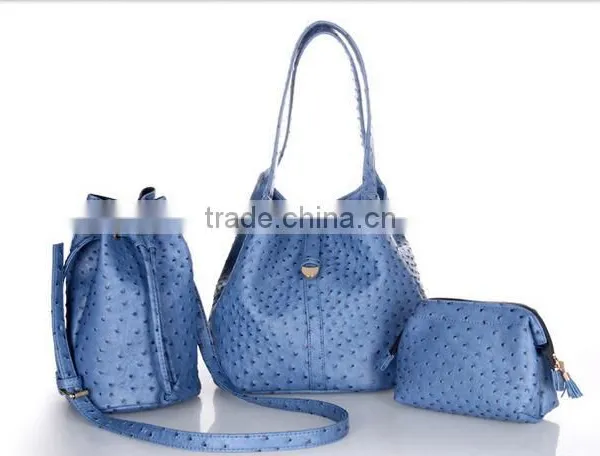 Fashion PU Ostrich Grained Leather Makeup Cosmetic Pouch Bag Storage Holder Case Hand Bag photo-2