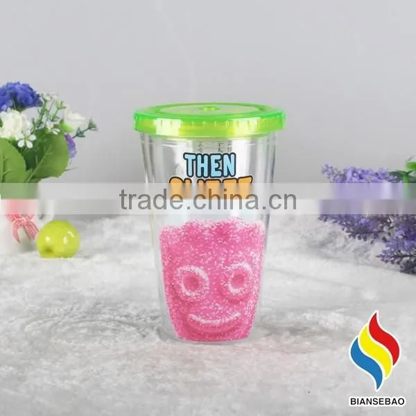 BPA Free Plastic Cups With Straw Double Wall Tumbler - 16OZ photo-4
