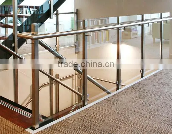 New Design Commercial Balustrades for Porch and Stair Frameless Glass Railing