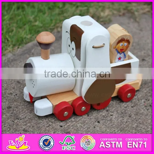 2015 High Quality Creative Dragging Dog Wooden Toys,Cheap Kids Toys Pull Line Toy,Lovely Dog Design Pull and Push Toy W05B090 photo-2