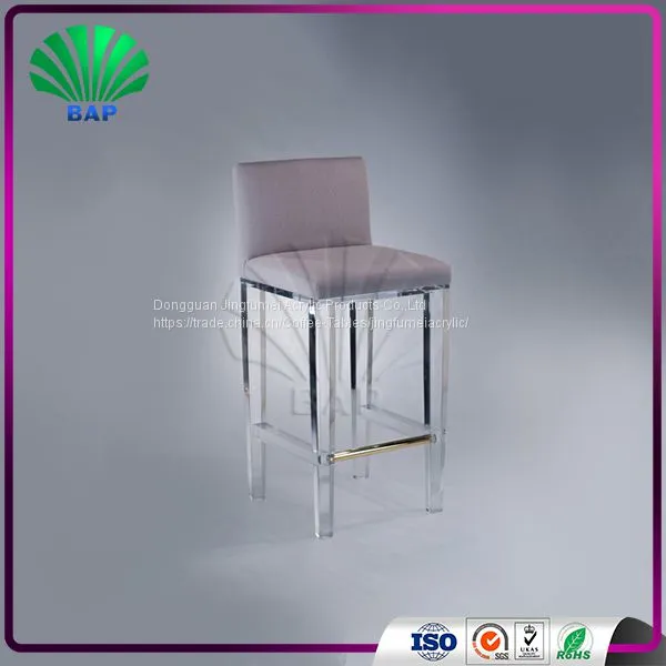 High End Leisure Bar Stool Soft Cushion Acrylic Stool Milk Tea Shop Relax Stool photo-4