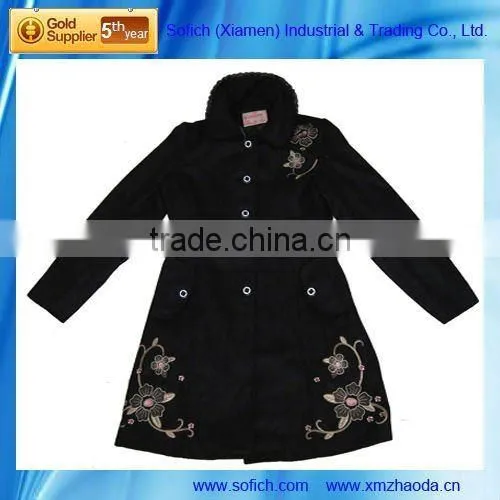 Fashion Black Ladies Coat Long Coat Lady Dress