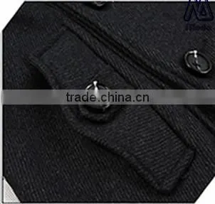 Newest Style Men's Woollen Coat Wool Polyester Fabric photo-4