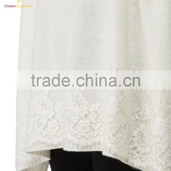 White Pashmina Wool PonchoS Capes Dress Shawl Wrap photo-4