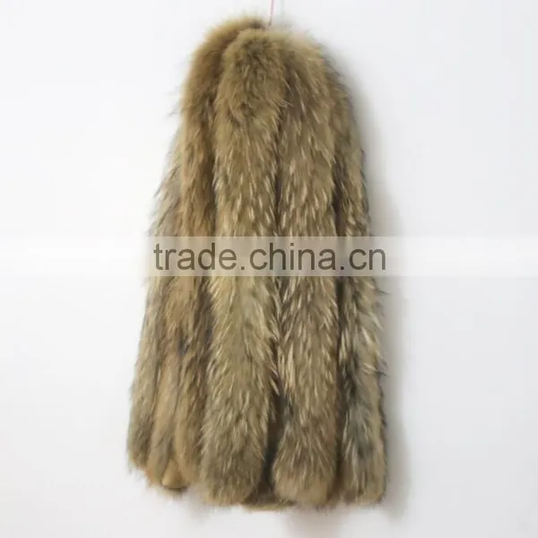 BBG-H-2 Natural Raccoon Fur Trimming / Real Fur Hood Trim / Trim For Collar photo-5