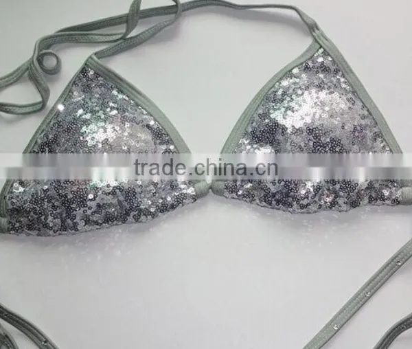 M861 Runwaylover2016 Ladies Sexy Paillette Sequins Split Bikini Swimwear photo-5