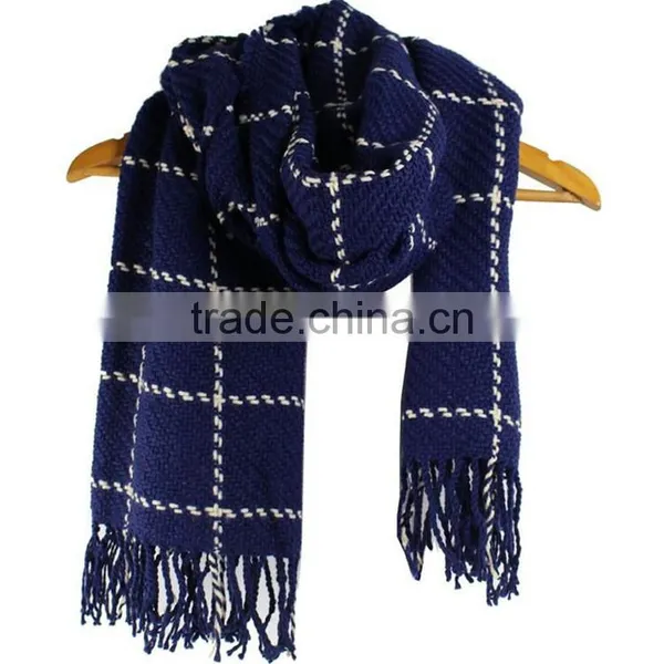 Women Winter Plaid Cashmere Scarf Warm Pashmina Scarf RL-241 photo-3