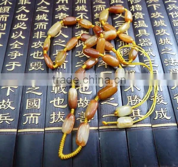 Jewels Jade Hetian Jade Necklace Hetian Jade Seed Makings Red-skinned Handmade Seed Makings Necklace Sings of Original Rock photo-5