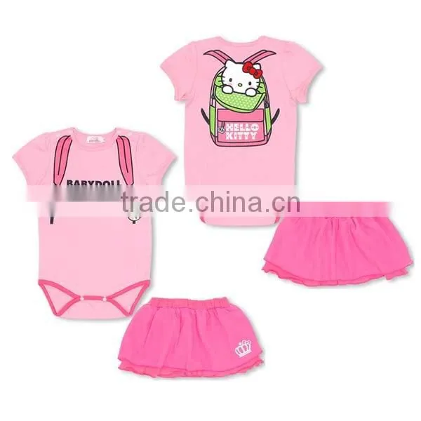 2016 Summer 2pcs Navy Style Miniskirt Jumpsuit Baby Girl Romper photo-2
