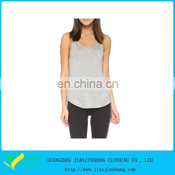 2016 Arrival Bmaboo Spandex Soft Design Yoga White Tank Top For Women
